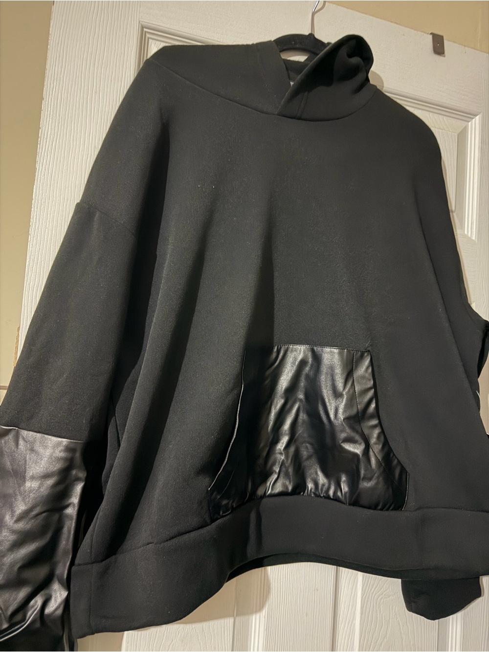 OppoSuits Black Hooded Jacket with Faux Leather Accents